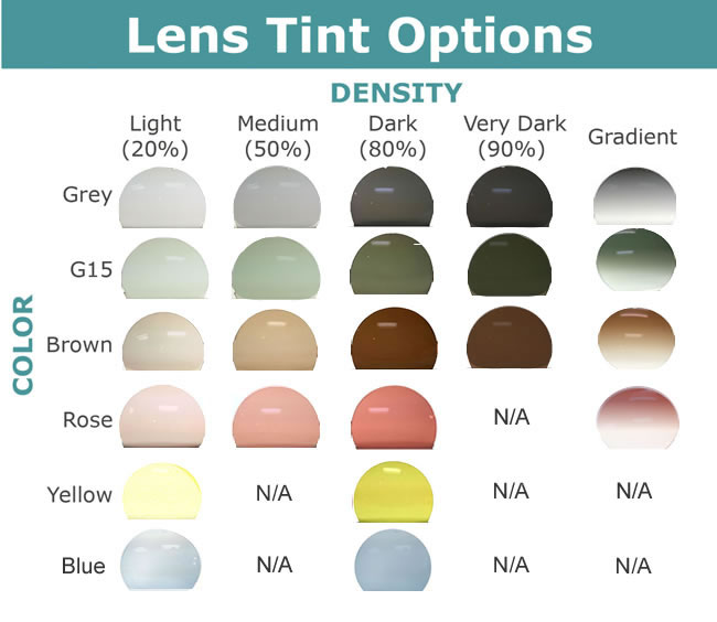Select your lens tint color